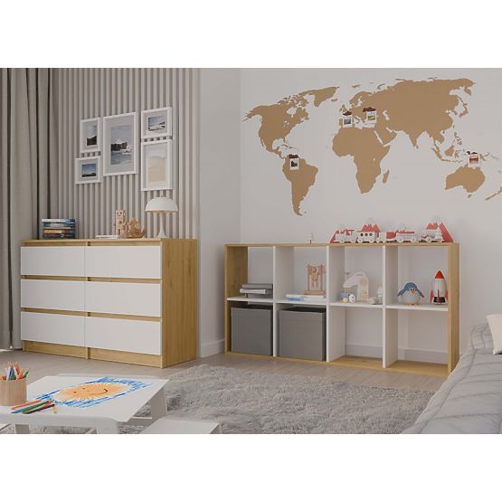 Regál Malax 2X4 DUB ARTISAN BÍLÁ