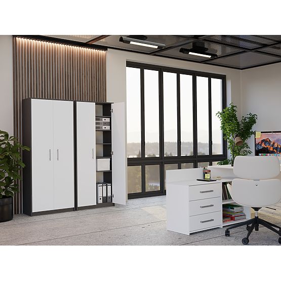 Regál Oliv 2D ANTRACIT BÍLÁ