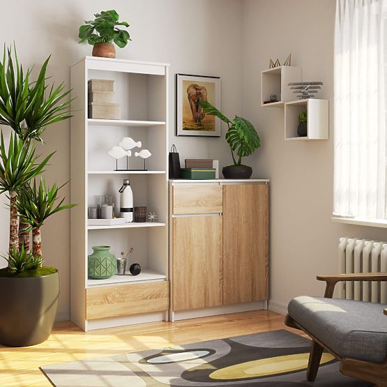 REGÁL R60 1SZ 4P CLP PK BÍLÝ / SONOMA