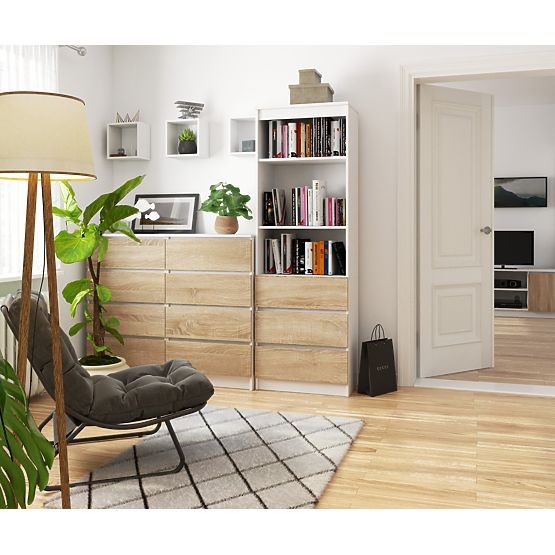 REGÁL R60 3SZ 2P CLP PK BÍLÝ / SONOMA