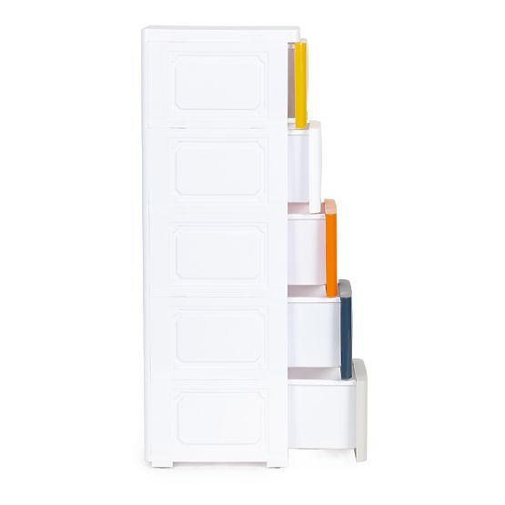 Regál s 5 výsuvnými zásuvkami na kolečkách ModernHome