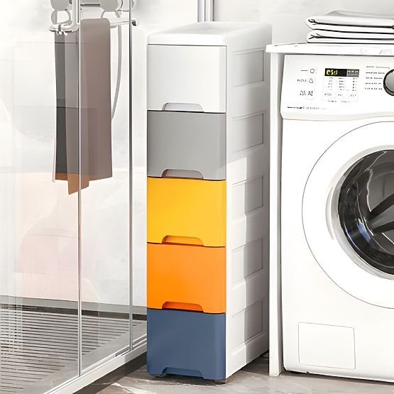 Regál s 5 výsuvnými zásuvkami na kolečkách ModernHome