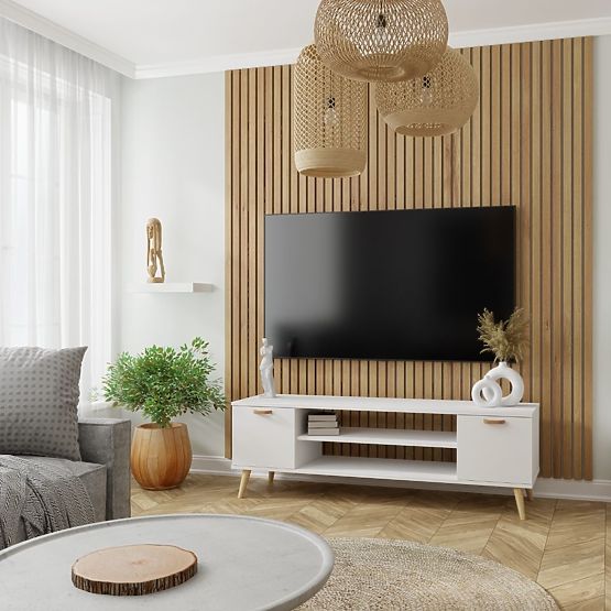 Regál skříň Fondi bílá, skandinávská