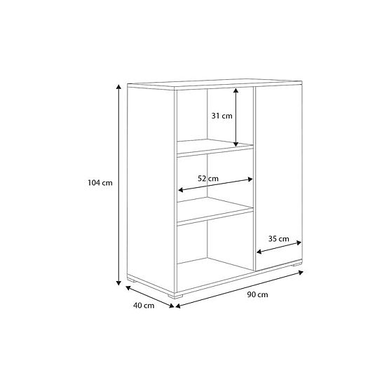 Regál skříňka Fondi bílá, skandinávská
