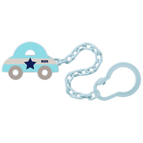 Řetízek na šidítko NUK auto tyrkysové