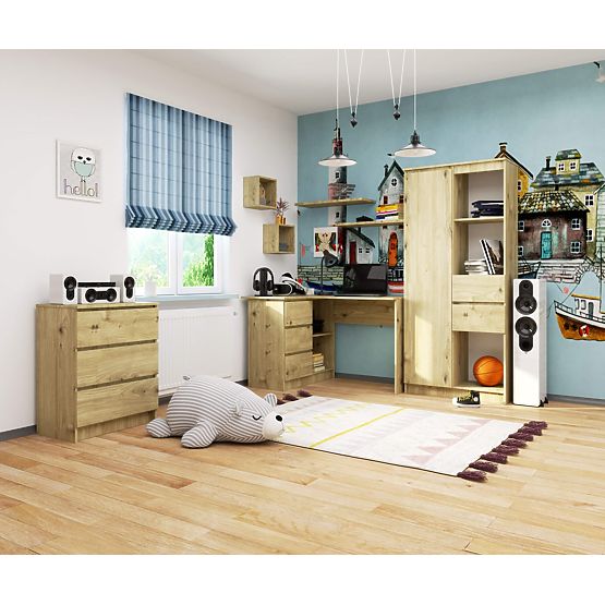 ROHOVÝ PSACÍ STŮL B16 CLP LEVÝ DUB ARTISAN