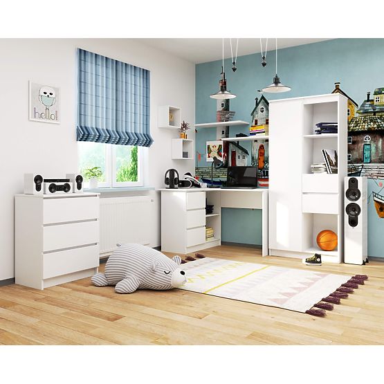 ROHOVÝ PSACÍ STŮL B16 CLP PK LEVÝ BÍLÝ