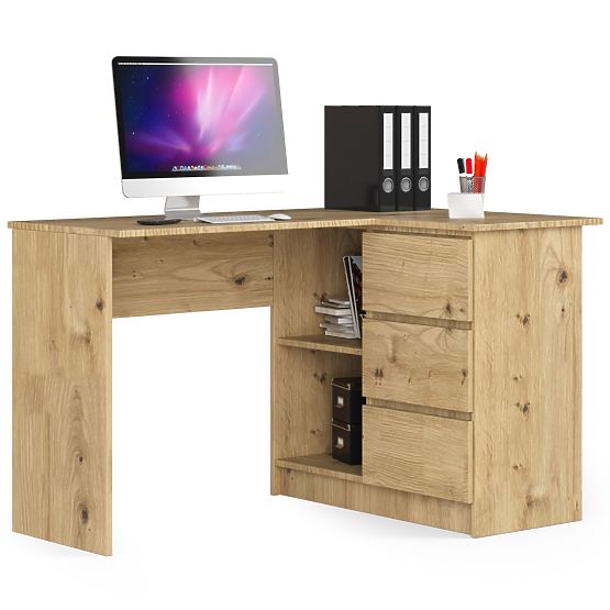 ROHOVÝ PSACÍ STŮL B16 CLP PRAVÝ DUB ARTISAN