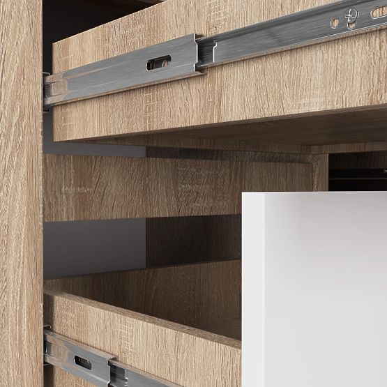 ROHOVÝ PSACÍ STŮL B20 155 cm LEVÝ PK SONOMA / BÍLÁ