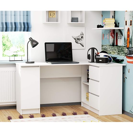 ROHOVÝ STŮL B20 CLP PRAVOSTRANNÝ PK BÍLÝ