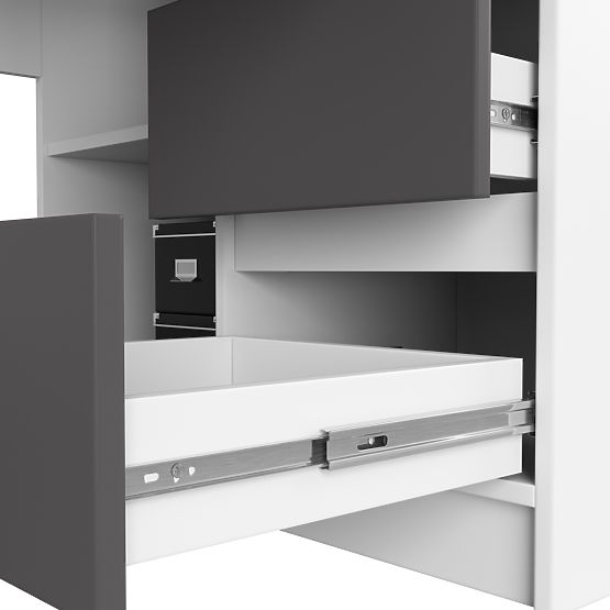 ROHOVÝ STŮL B20 CLP PRAVOSTRANNÝ PK BÍLÝ / ŠEDÝ