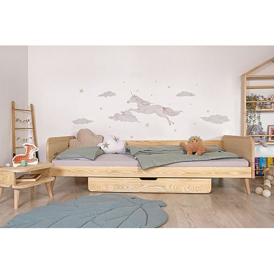 Rostoucí postel Nell 2v1 - přírodní