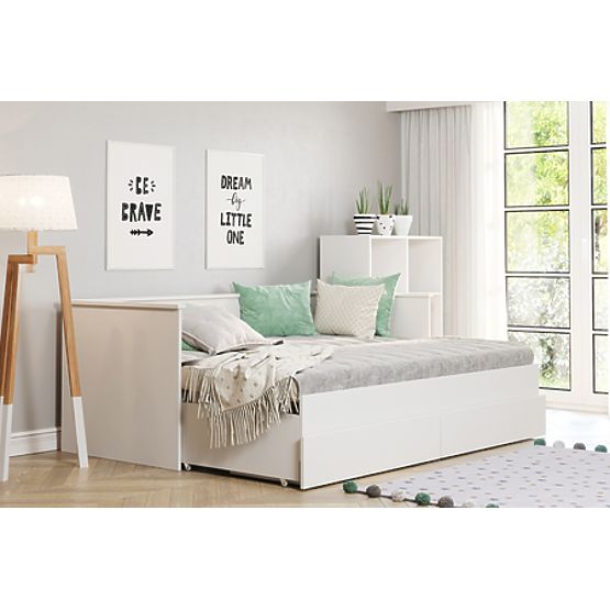 Rozkládací postel HELIOS se dvěma zásuvkami bez matrace 200x80/200x160