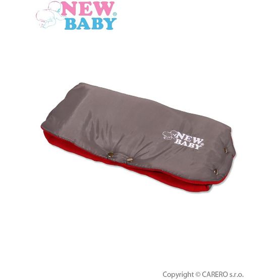 Rukávník na kočárek Classic Fleece grey/red Červená