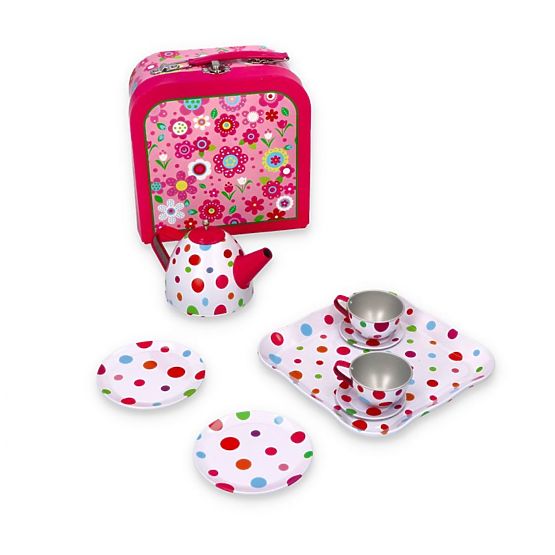 Růžový čajový set