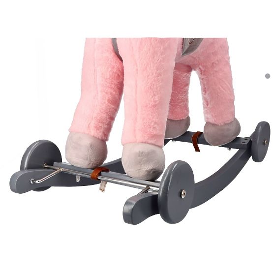 Růžový houpací koník s kolečky