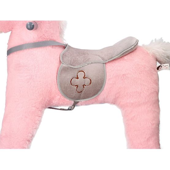 Růžový houpací koník s kolečky