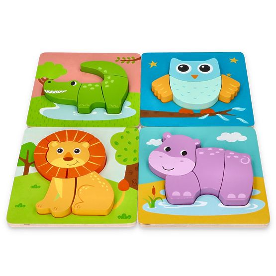 Sada čtyř skládaček se zvířátky