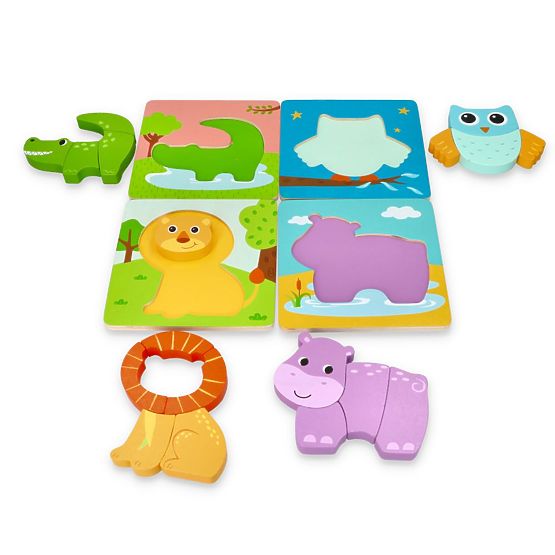 Sada čtyř skládaček se zvířátky