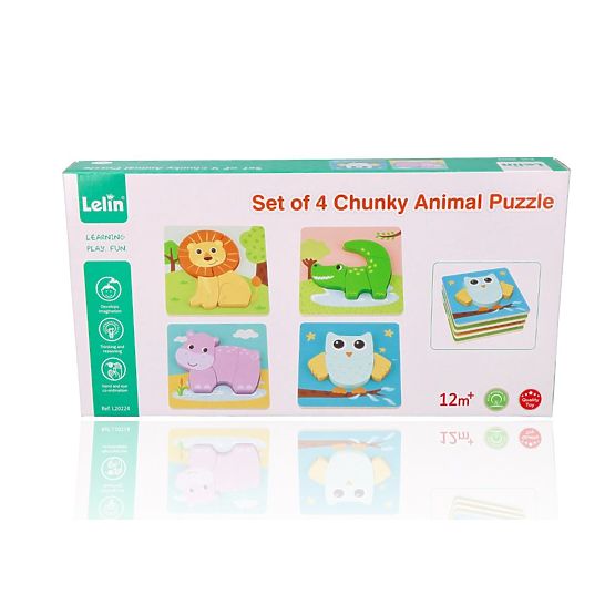 Sada čtyř skládaček se zvířátky