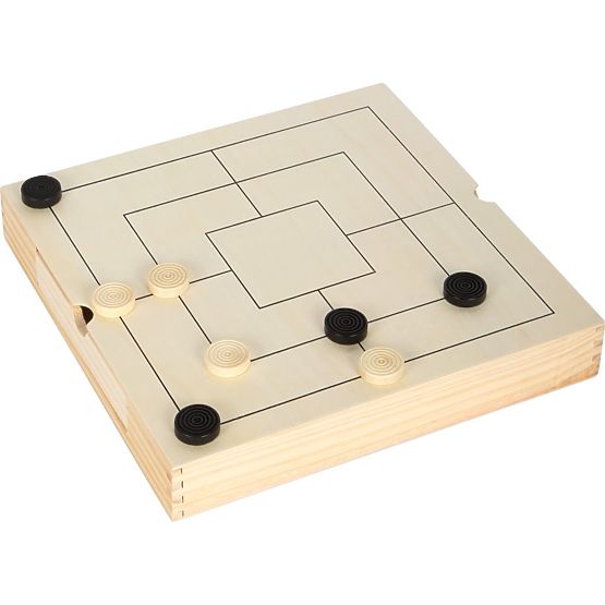 Sada dřevěných her 3 v 1 - Šachy, Dáma, Mlýn