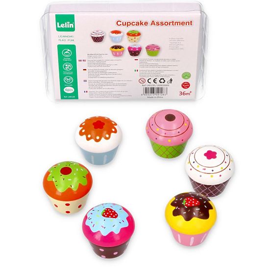 Sada dřevěných muffinů