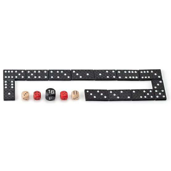 Sada her v dřevěné krabici