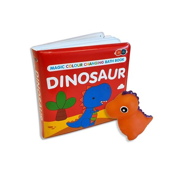 Sada měnící barvu knížka s hračkou - Dinosaurus