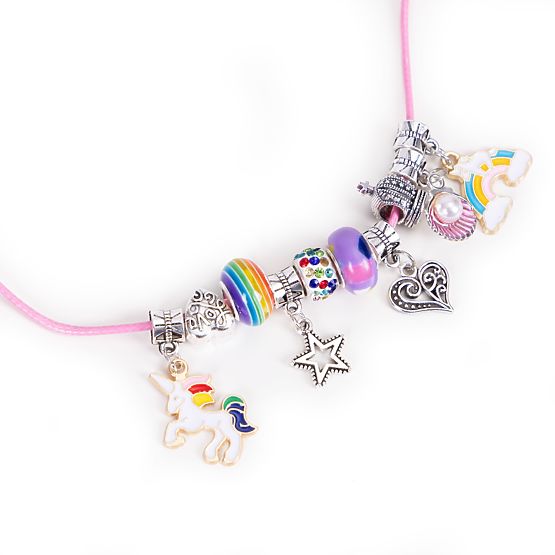 Sada na výrobu náramků, náhrdelníků, přívěsků, korálků 66 prvků + organizér a taška