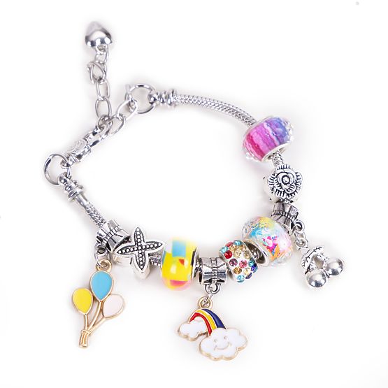 Sada na výrobu náramků, náhrdelníků, přívěsků, korálků 66 prvků + organizér a taška