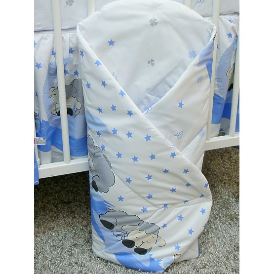 Sada povlečení do postýlky 120x90cm Beránek modrá