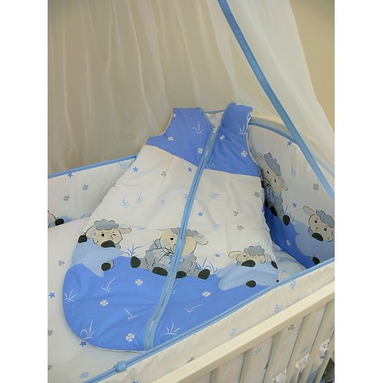 Sada povlečení do postýlky 120x90cm Beránek modrá
