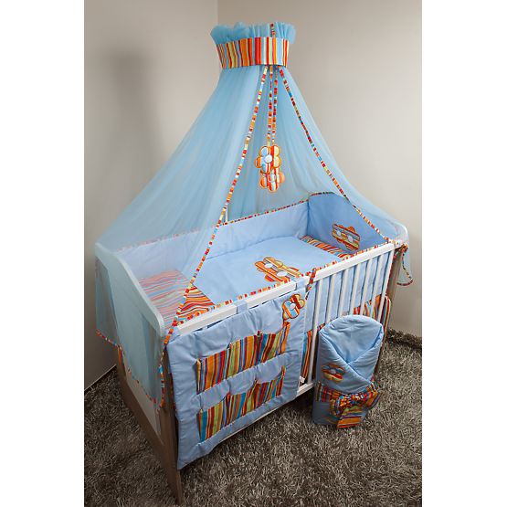 Sada povlečení do postýlky 120x90cm Flowers modrá