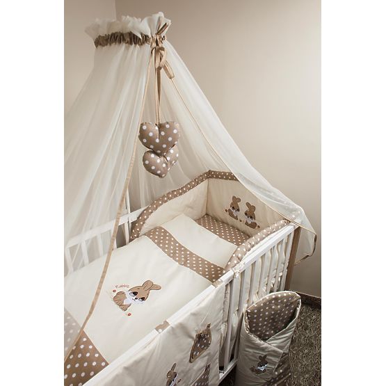 Sada povlečení do postýlky 135x100cm Rabbit hnědá