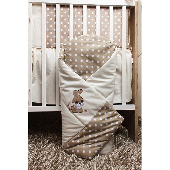 Sada povlečení do postýlky 135x100cm Rabbit hnědá