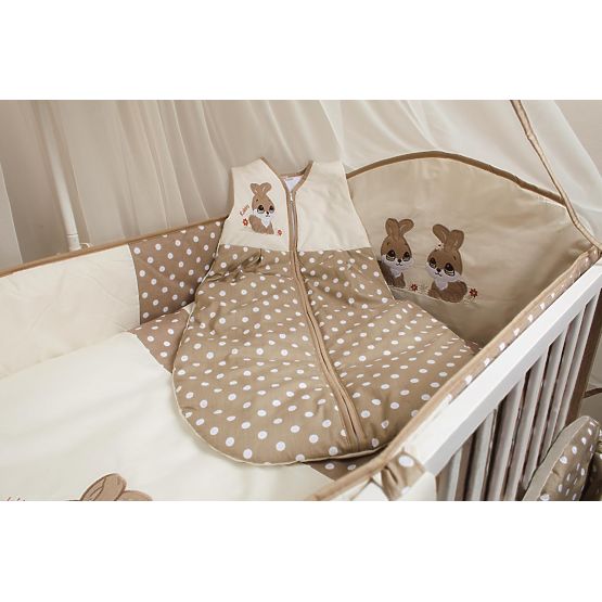 Sada povlečení do postýlky 135x100cm Rabbit hnědá