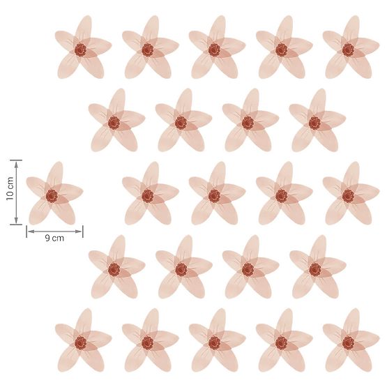 Sada samolepek na zeď - Růžové pomněnky 23ks