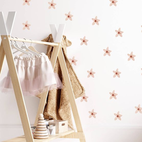 Sada samolepek na zeď - Růžové pomněnky 23ks