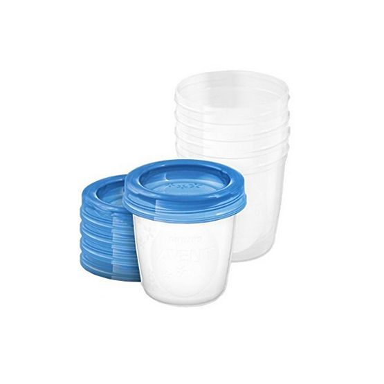 Sada Via pohárků s víčkem  Avent 180 ml - 5 ks Bílá