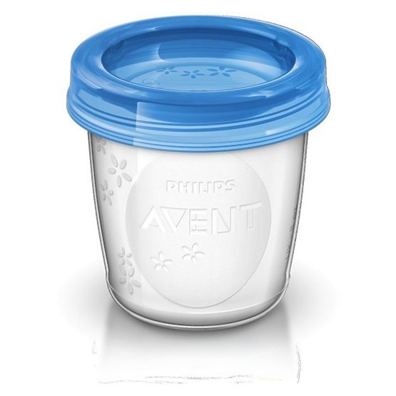 Sada Via pohárků s víčkem  Avent 180 ml - 5 ks Bílá