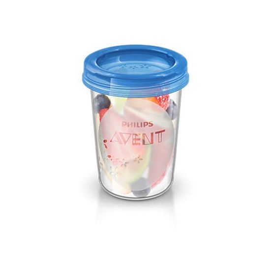 Sada Via pohárků s víčkem Avent 240 ml - 5 ks Bílá