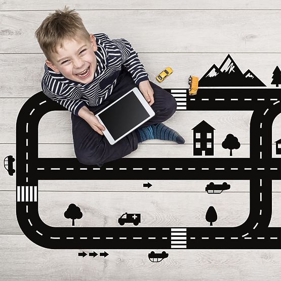  Samolepka na podlahu - Autodráha