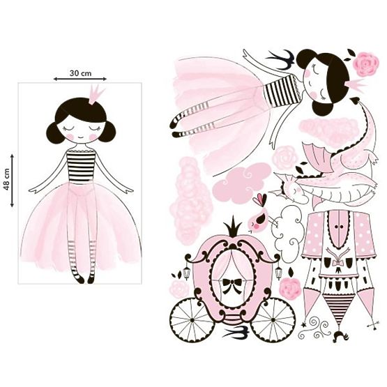 Samolepka Samolepka na zeď - Princezna a drak