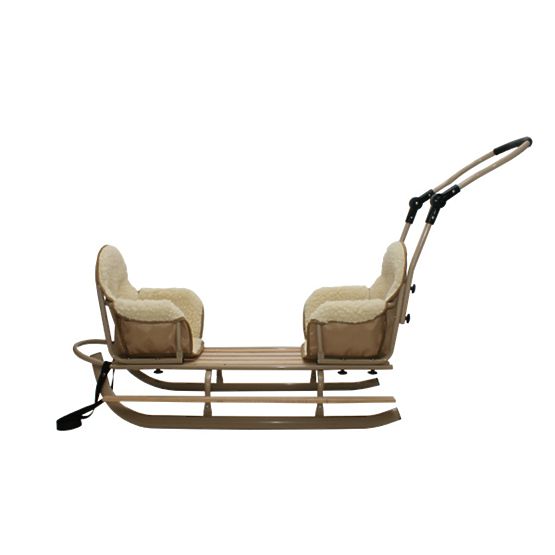 Sáňky pro dvojčata Duo - šedá barva sedátka