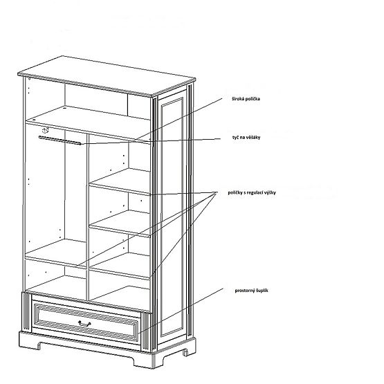 Šatní skříň Ines Grey