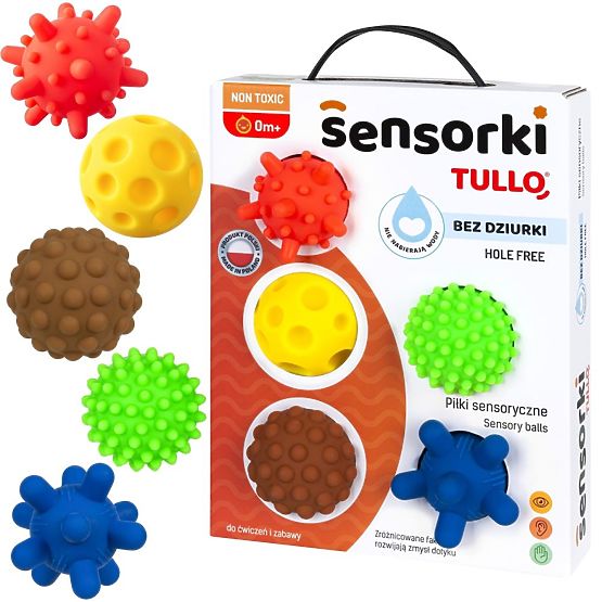 Senzorické míčky - 5 míčků bez otvorů