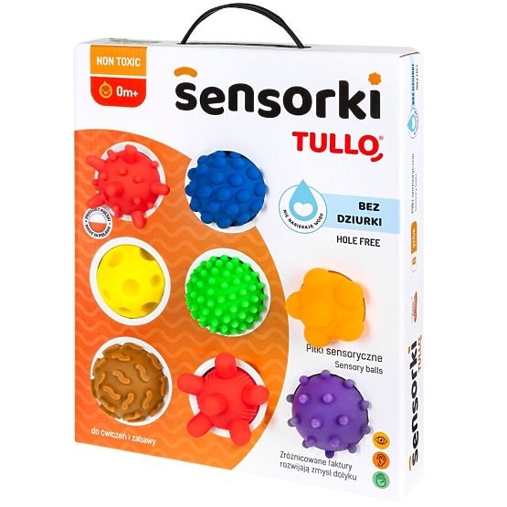 Senzorické míčky Tullo - 8 míčků bez otvorů