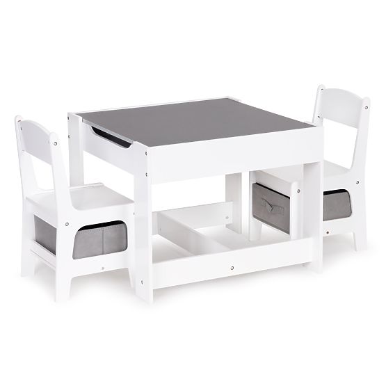 Set dětského stolečku a 2 židle šedá