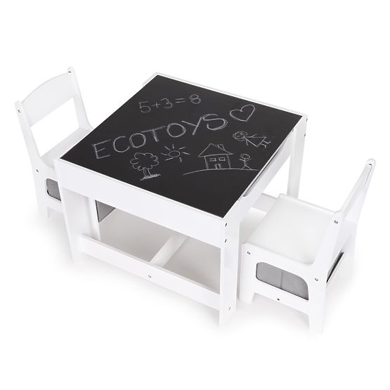 Set dětského stolečku a 2 židle šedá