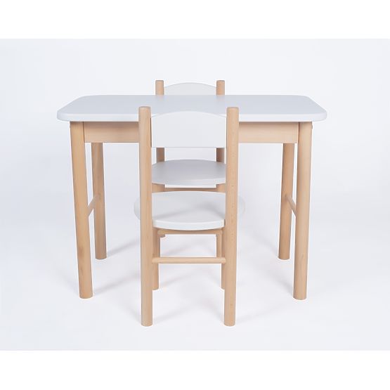 Set stolečku a židliček Simple - bílý